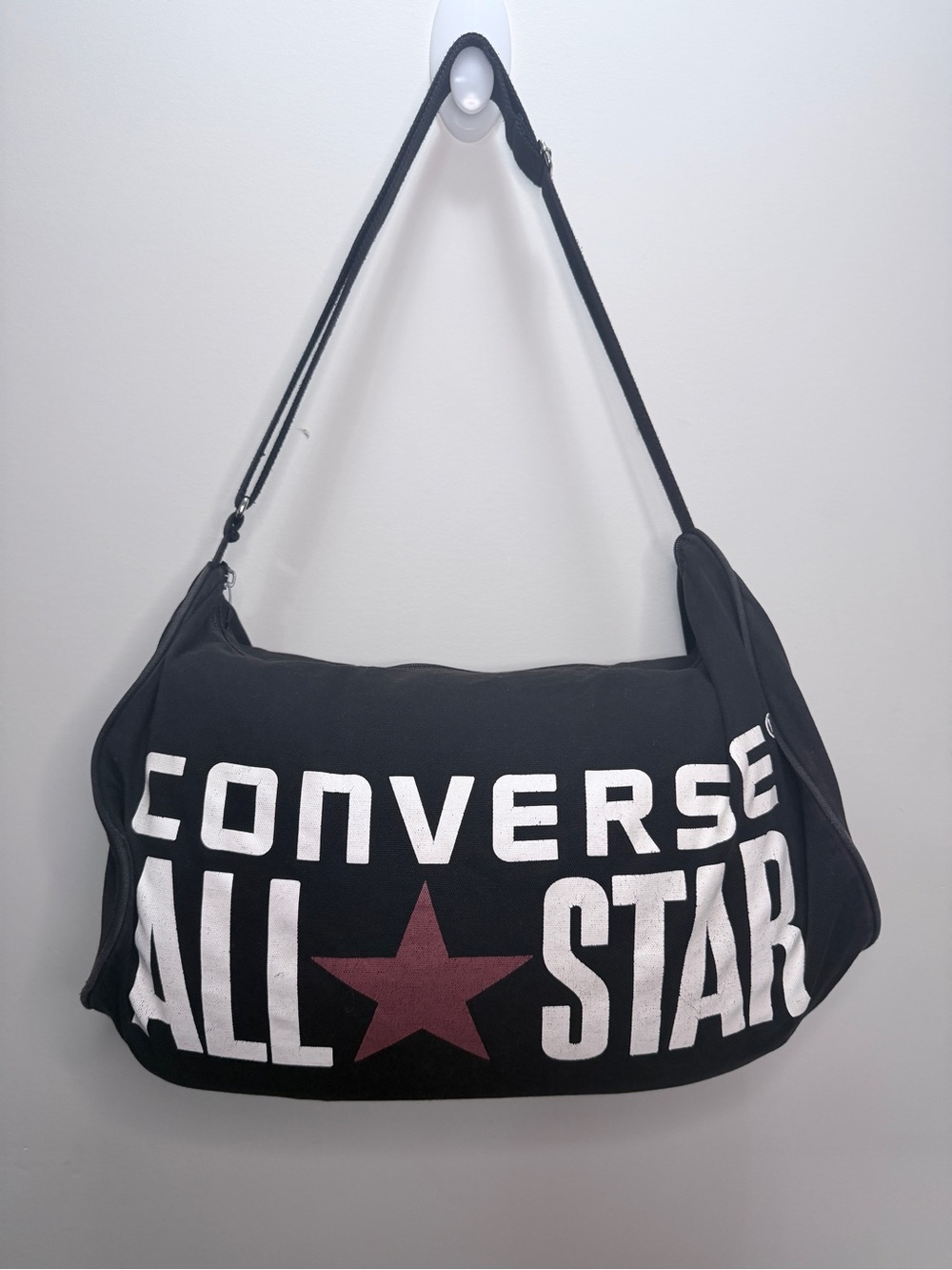 Vintage Chuck Taylor Converse Black Canvas Bag with Maroon Star